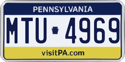 PA license plate MTU4969