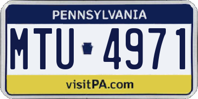 PA license plate MTU4971