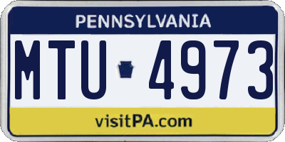 PA license plate MTU4973