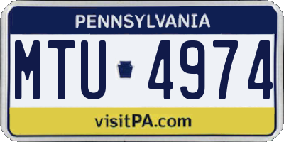 PA license plate MTU4974