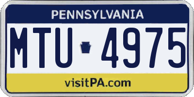 PA license plate MTU4975