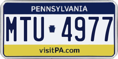 PA license plate MTU4977