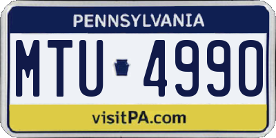 PA license plate MTU4990