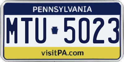 PA license plate MTU5023