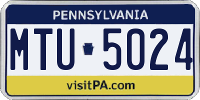PA license plate MTU5024