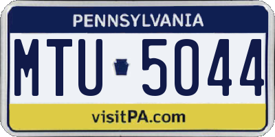 PA license plate MTU5044