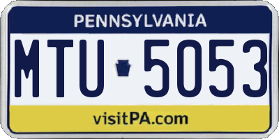 PA license plate MTU5053