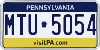 PA license plate MTU5054