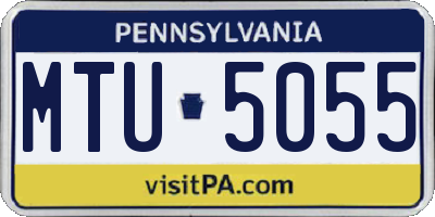 PA license plate MTU5055