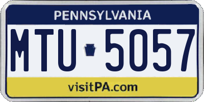PA license plate MTU5057