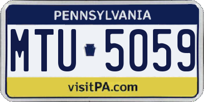 PA license plate MTU5059