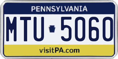 PA license plate MTU5060