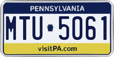 PA license plate MTU5061
