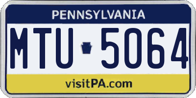 PA license plate MTU5064
