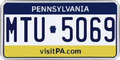 PA license plate MTU5069