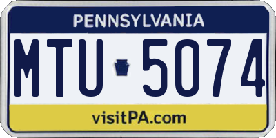 PA license plate MTU5074