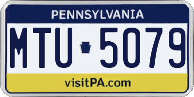 PA license plate MTU5079