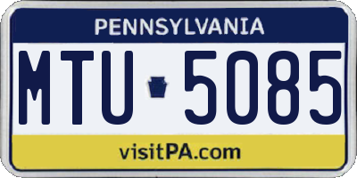 PA license plate MTU5085
