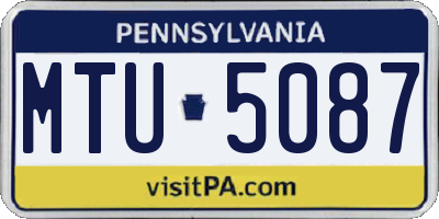 PA license plate MTU5087