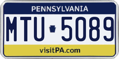 PA license plate MTU5089