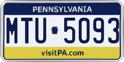 PA license plate MTU5093