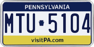 PA license plate MTU5104