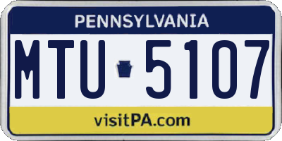 PA license plate MTU5107