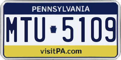 PA license plate MTU5109