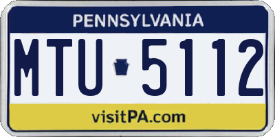 PA license plate MTU5112