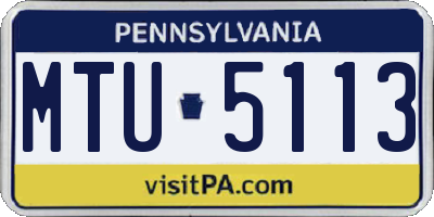 PA license plate MTU5113