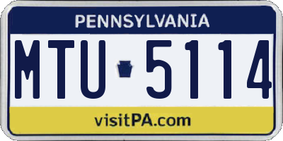 PA license plate MTU5114