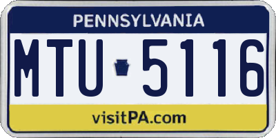 PA license plate MTU5116