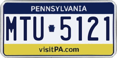 PA license plate MTU5121