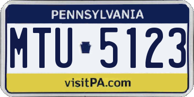 PA license plate MTU5123