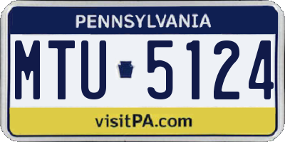 PA license plate MTU5124