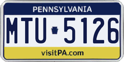 PA license plate MTU5126
