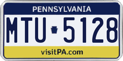 PA license plate MTU5128