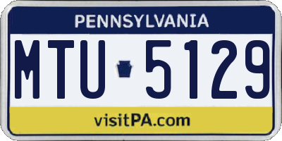 PA license plate MTU5129