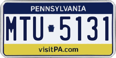 PA license plate MTU5131