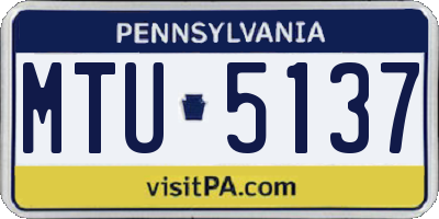 PA license plate MTU5137