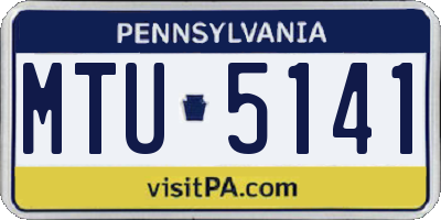 PA license plate MTU5141