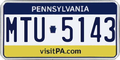 PA license plate MTU5143