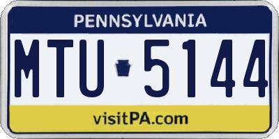 PA license plate MTU5144