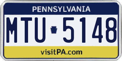 PA license plate MTU5148