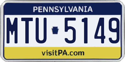 PA license plate MTU5149