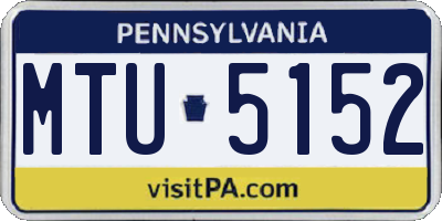 PA license plate MTU5152