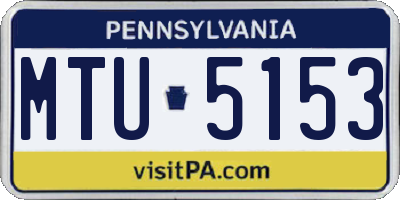 PA license plate MTU5153