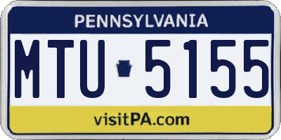 PA license plate MTU5155
