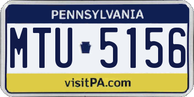 PA license plate MTU5156