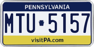 PA license plate MTU5157